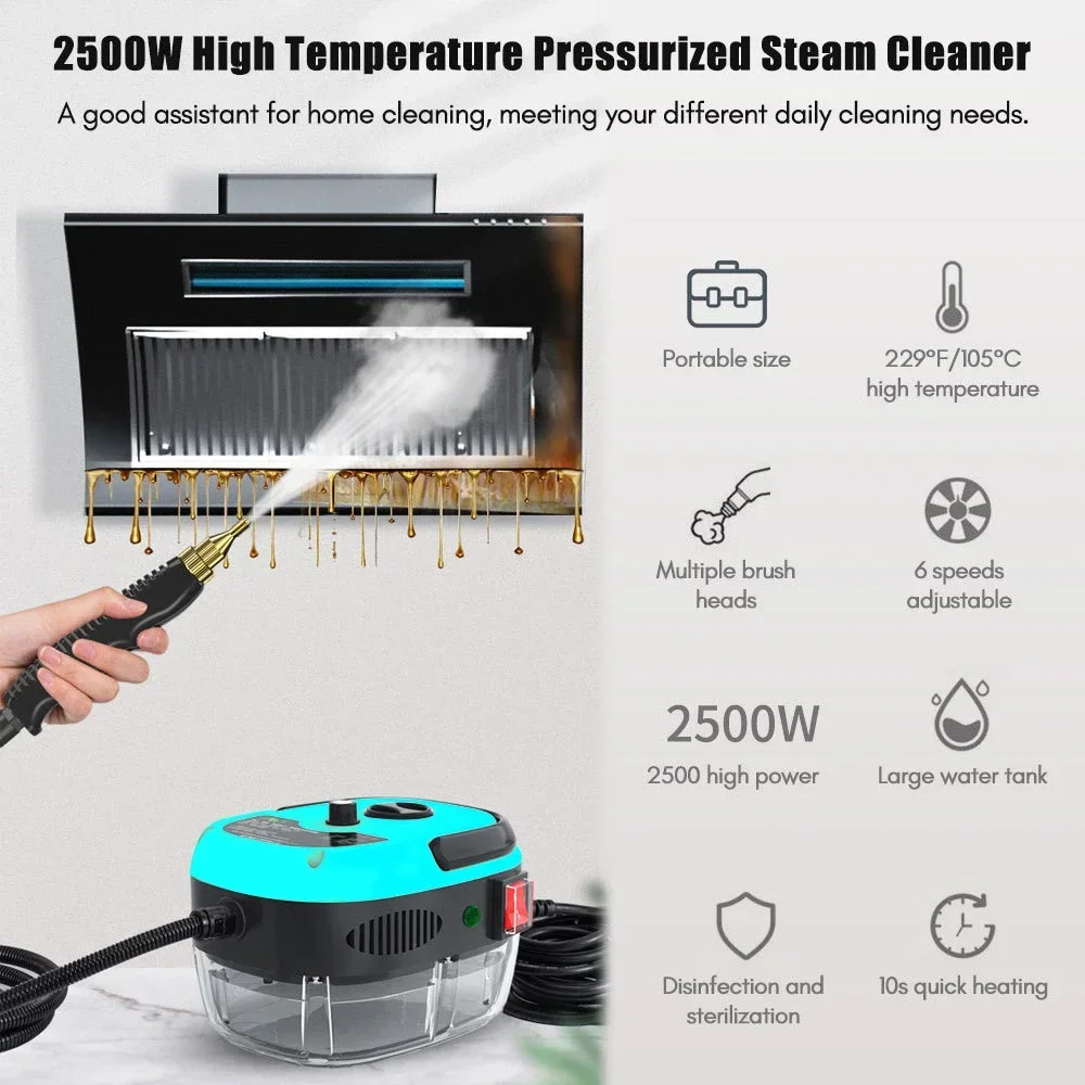 220V High Pressure and Temperature Handhled Steam Cleaner Commercial Household Air Conditioner Kitchen Hood Car Jet Washer New