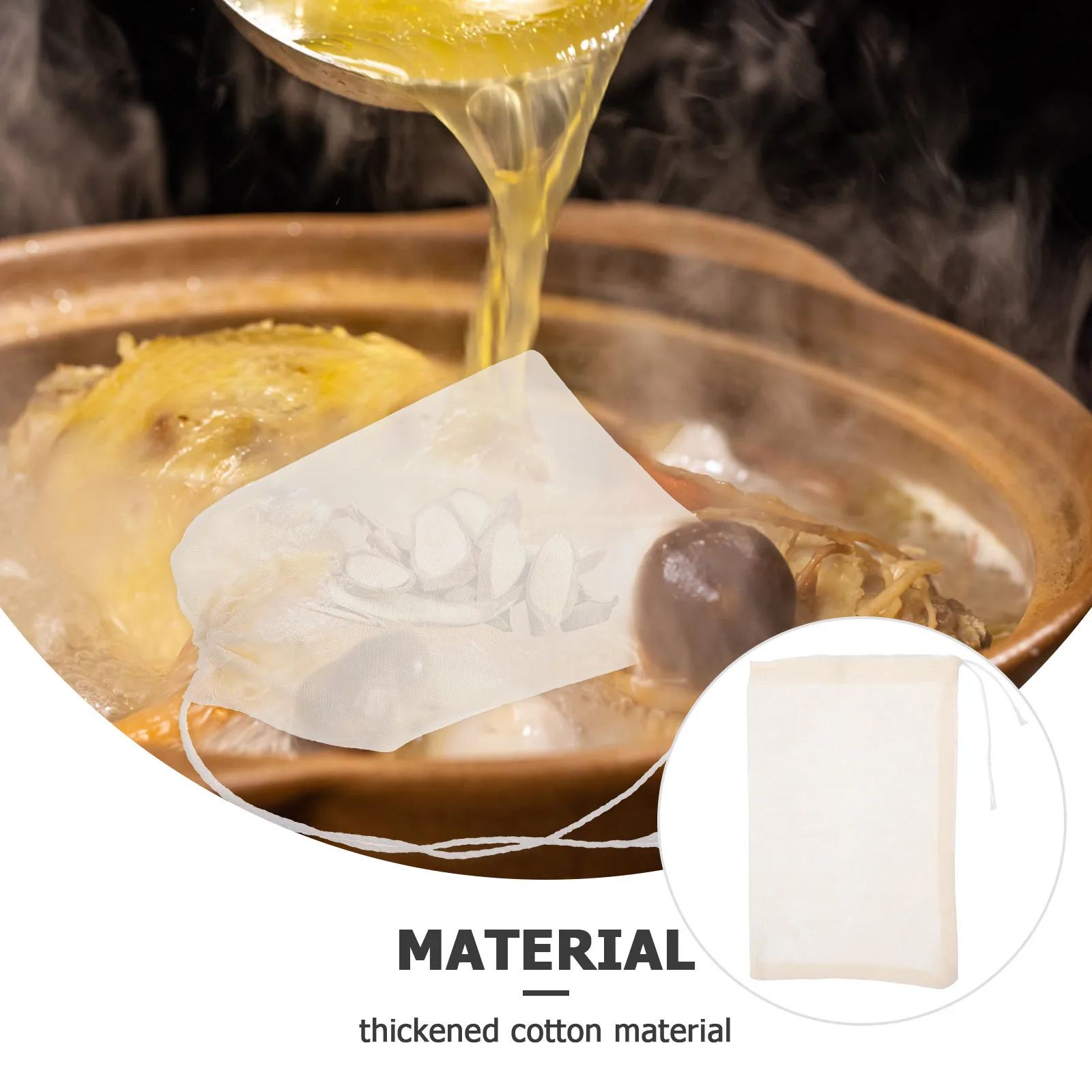 50 шт Толстые хлопчатобумажные фильтры Устойчивые к нагреву Сумки для процеживания супов и отделки