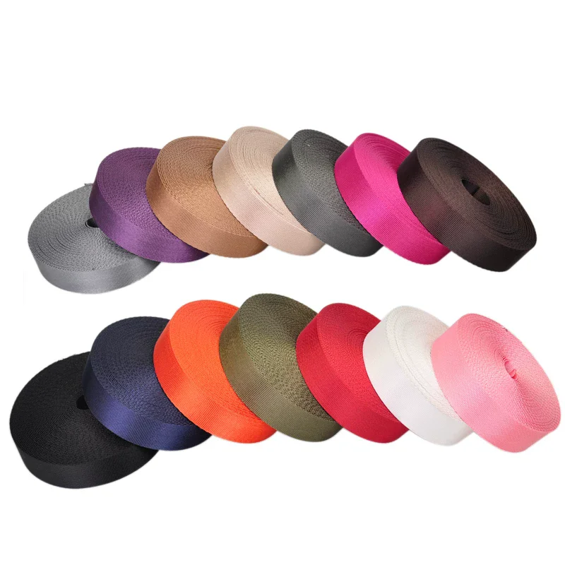 10M 20/25/32/38/50mm Nylon Webbing By Meter Bag Strap Sewing Ribbon Tape Backpack Webbings Strapping Bias Binding Accessories