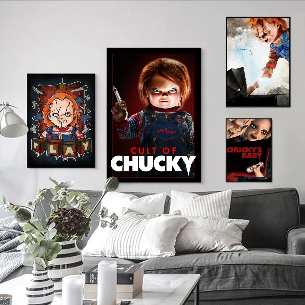 B-bride of C-chucky Poster Self-adhesive Art Poster Retro Kraft Paper Sticker DIY Room Bar Cafe Vintage Decorative Painting