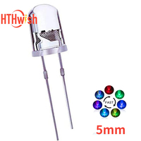 50pcs 5mm Multicolor Slow/Fast Flashing LED Diode Blinking Light Emitting Diodes Clear Round Lens Electronic Components