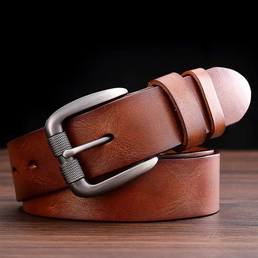 Genuine Leather Belt NEW Man Pin Buckle Waistband Male Strape Width:3.8cm Length:110-125cm