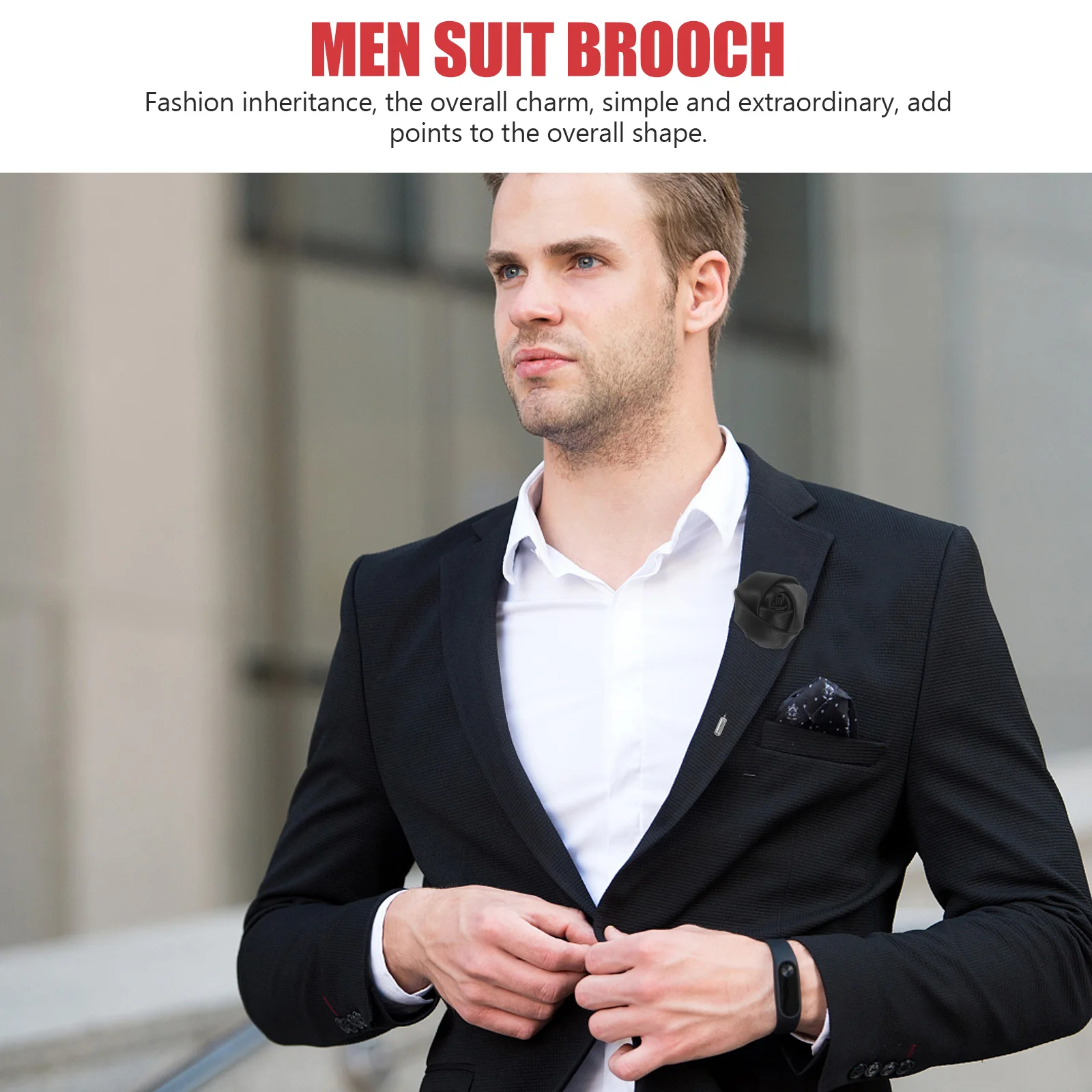 

4Pcs Cloth Rose Brooch for Men Handmade Fashionable Suit Accessory Decor Romantic Floral Breastpin Xmas Gift Decorative Corsage