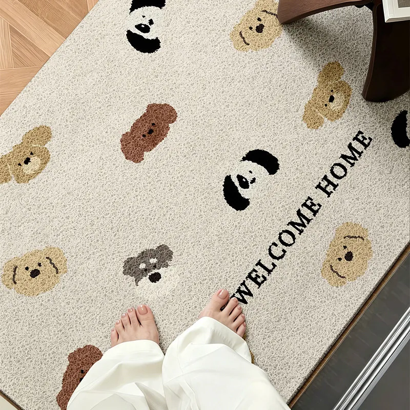 Dirt Resistant PVC Silk Ring Door Mat Ins Wind Home Entrance Door Foot Pad Water-absorbing Non-slip Floor Mats 발매트