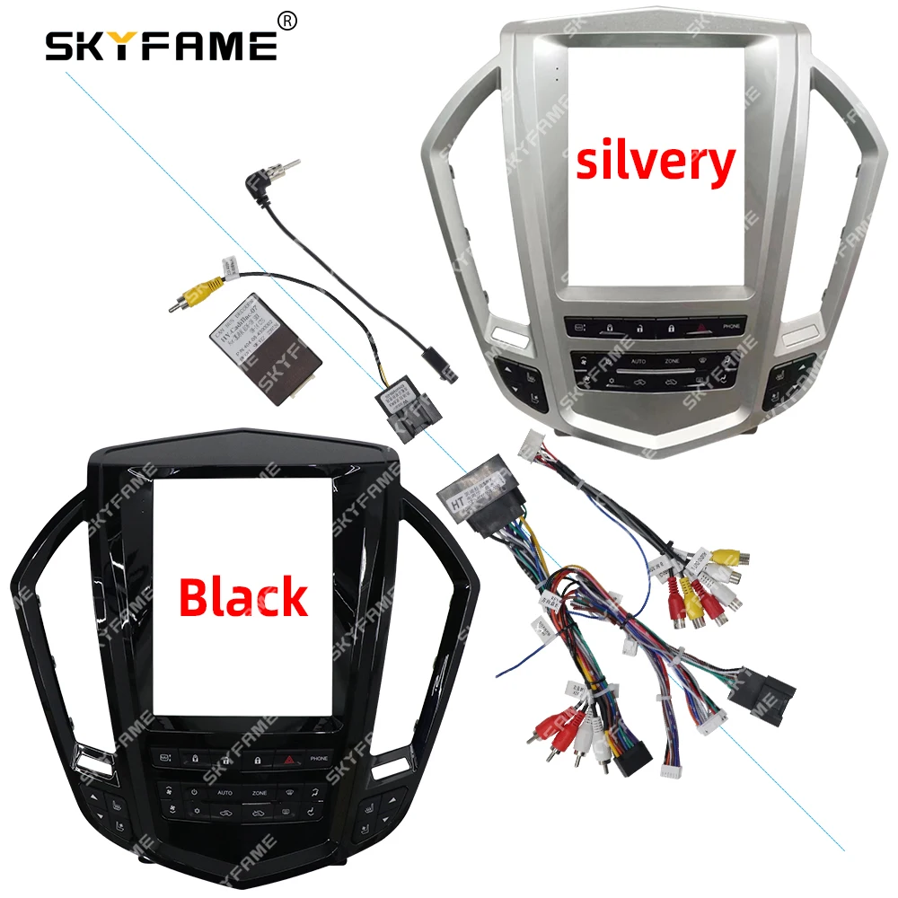 

SKYFAME Car Frame Fascia Adapter Canbus Box Decoder Tesla Style Android Radio Dash Fitting Panel Kit For Cadillac SRX