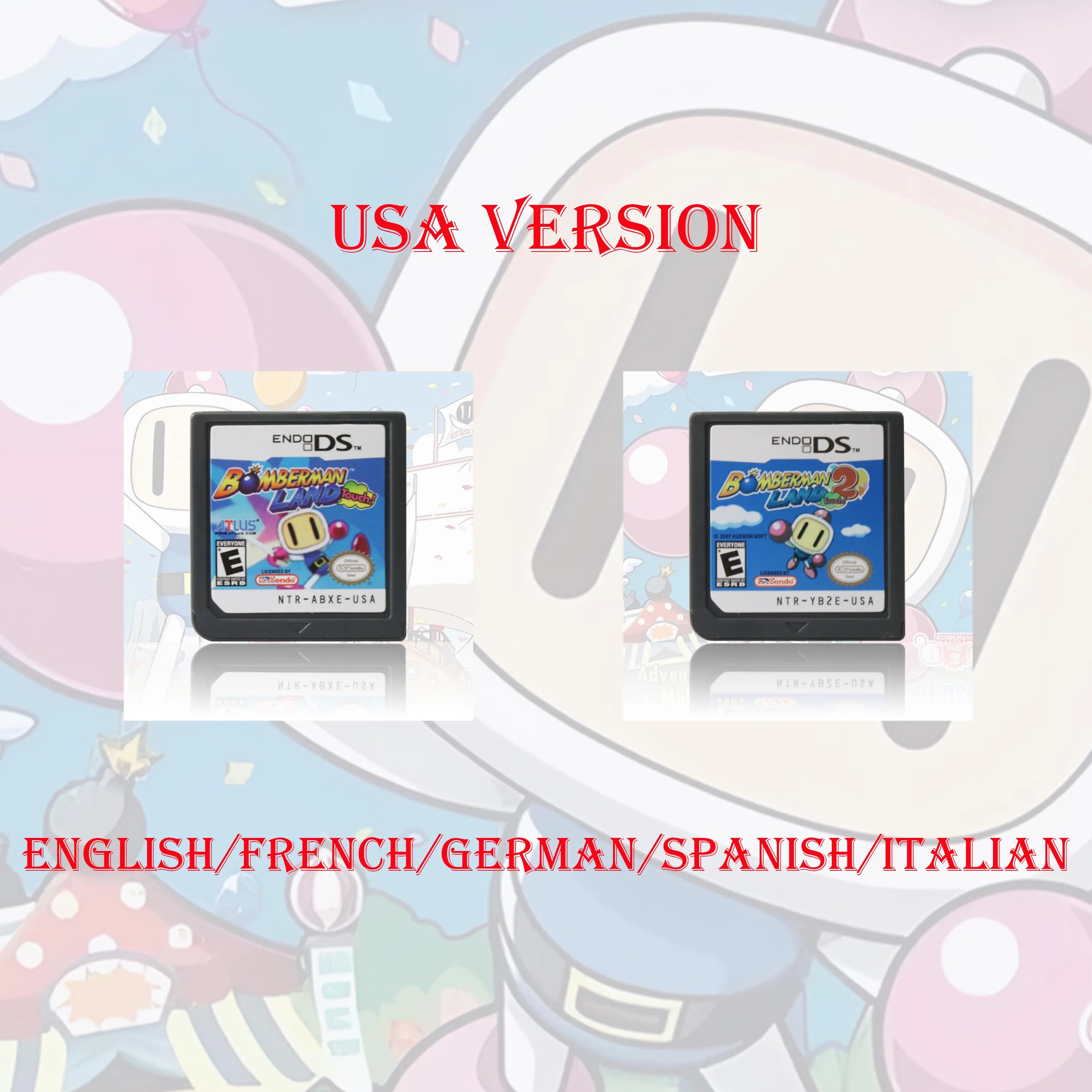 

Бомберман Land Touch! Серия Версия DS Игровой картридж Видеоигровая карта Версия для США Многоязычная