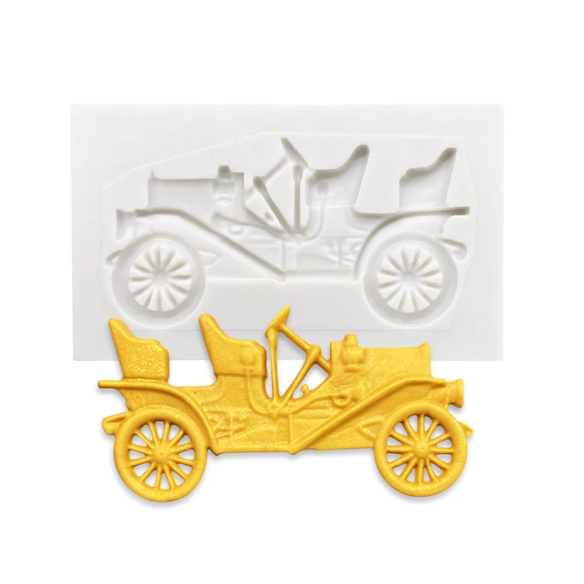 Vintage Car Silicone Mold Sugarcraft Cupcake Baking Mold Resin Tools Chocolate Fondant Cake Decorating Tools