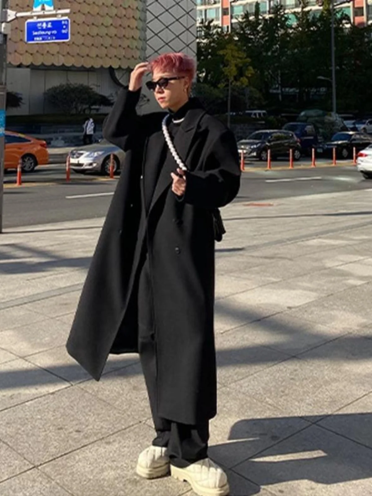 

Мужское пальто из шерстяной смеси, черное, с отложным воротником, элегантное, для делового стиля, офиса, профессиональной работы, традиционное, классическое, красивое