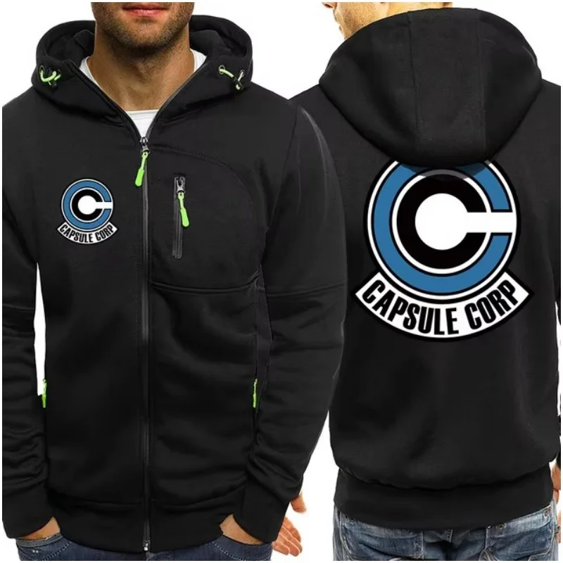 

Japanese anime Harajuku men's hoodie loosen pocket C logo Wool fashion zipper sweatshirt 2024 new Autumn/Winter outdoor