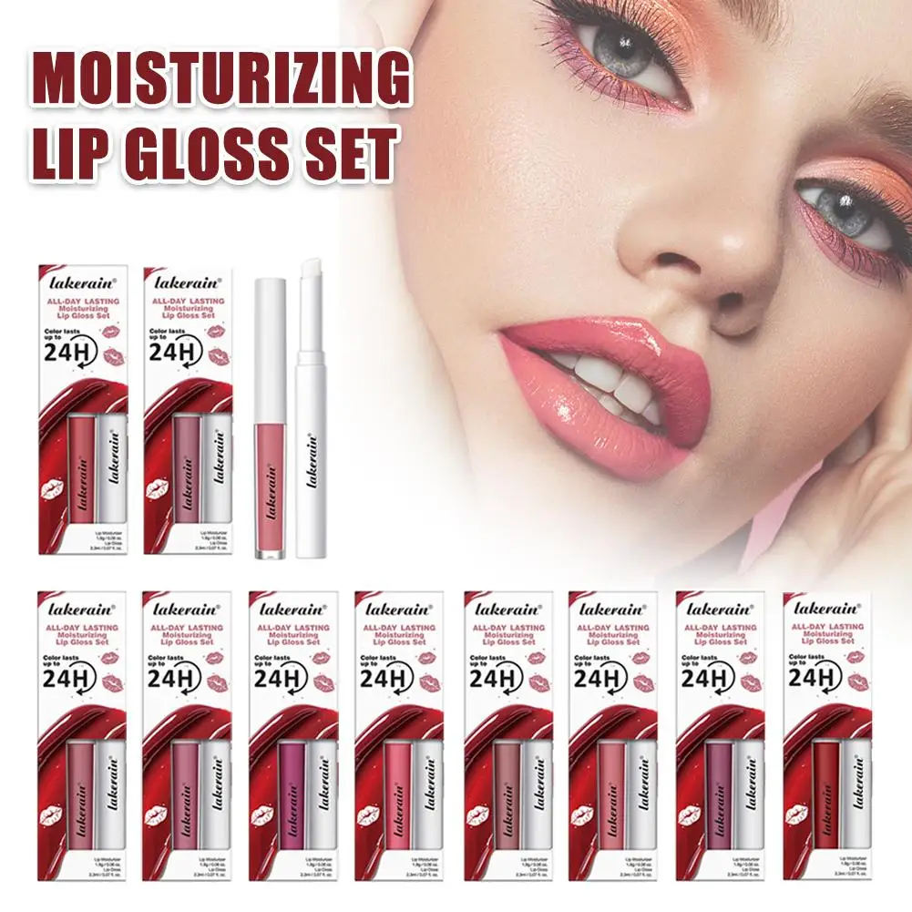 Lakerain 2-in-1 Moisturizing Lip Gloss Matte Lip Gloss Lipstick Plumper Non Set Waterproof And Fading Lip Moisturizing F9k1