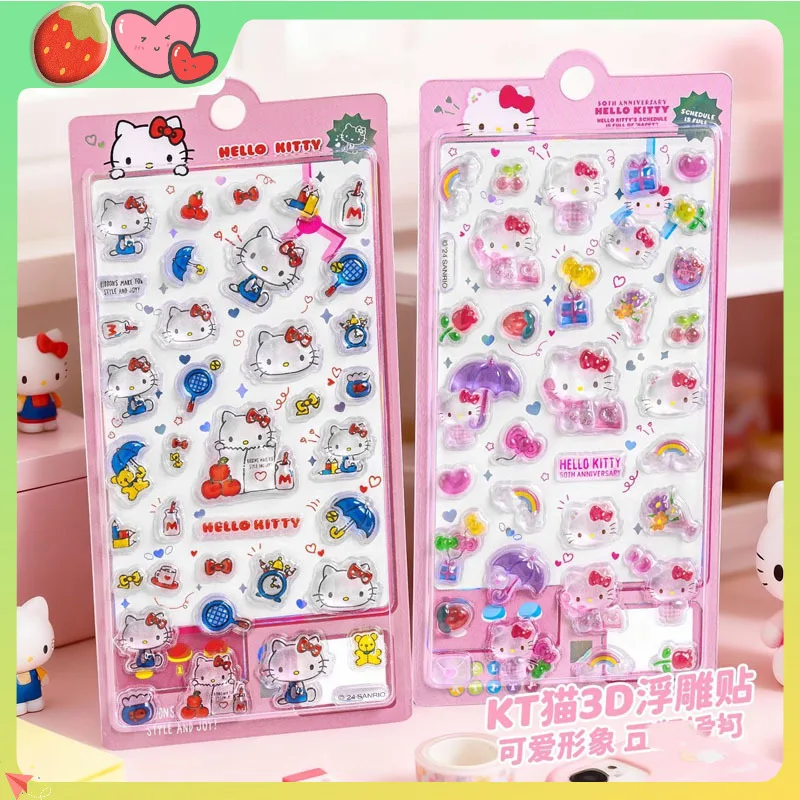 

New 3d Cartoon Kitty Relief Stickers Cute Glitter Stickers Phone Case Decoration Stickers Diy Handmade Notebook Album Decoration