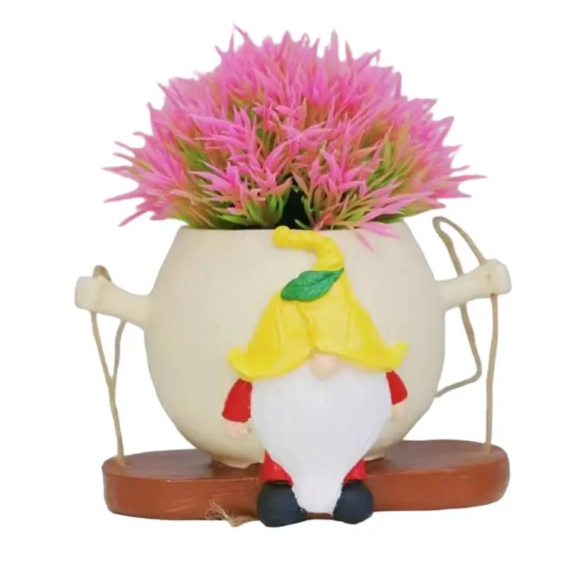 Swing Face Planter Pot Small Succulent Pots Resin Planter Swinging Pot Planter Cute Planter Funny Plant Pots Indoor Novelty