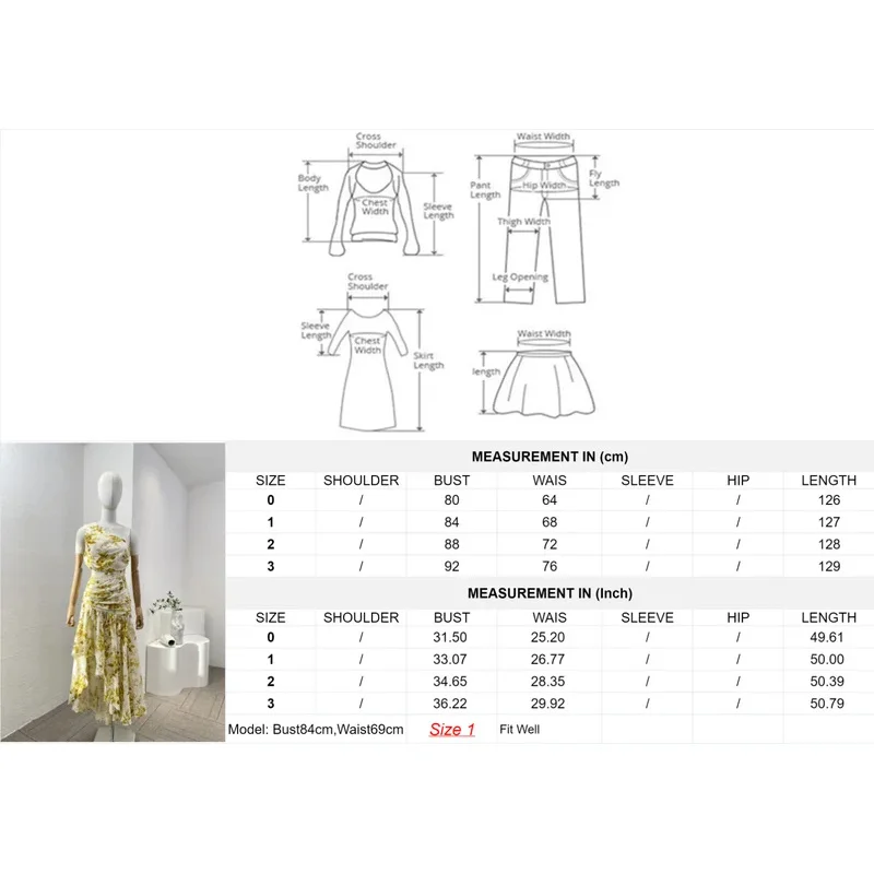 2025, neuer Stil, weiß, gelb, Blumendruck, ärmellos, asymmetrische Schulter, Ausschnitt an der Taille, unregelmäßiger Saum, Maxikleid