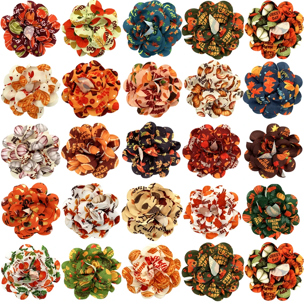 50/100PCS Thanksgiving Slide Collar-Flower For Dog Pet For Small Dog Cat Bowties Collar Dogs Fashion Dog Grooming Accessories