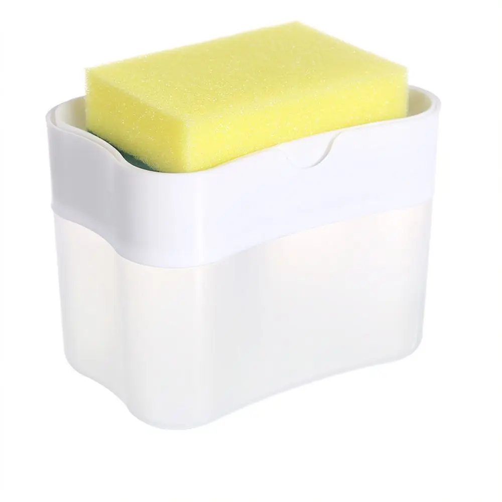 Manual Press Soap Dispenser Kitchen Countertop Liquid Detergent Pump Organizer Scrubber Sponge Holder Accessory