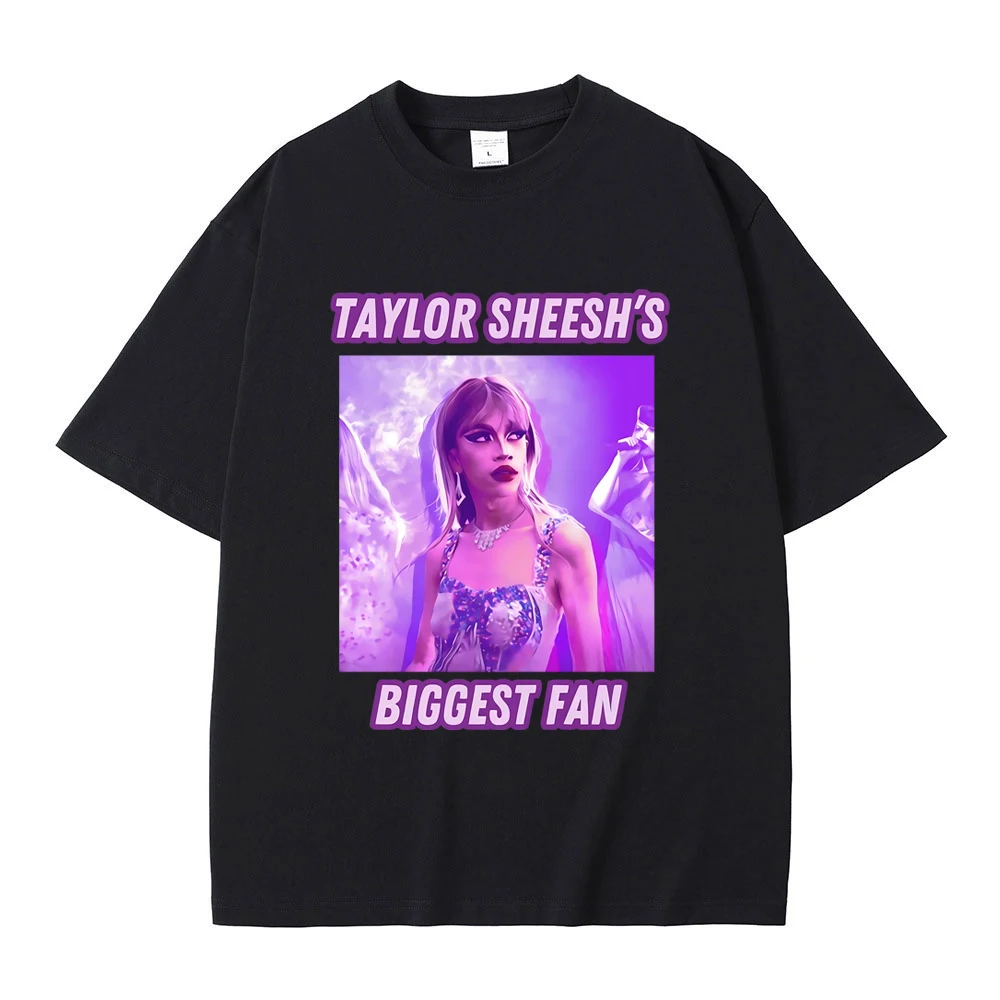 Sheesh Swiftie Funny The Eras Tour Print T-shirt Male Vintage Casual Soft 100%Cotton Tshirt Tops Men Women Fashion Loose T Shirt