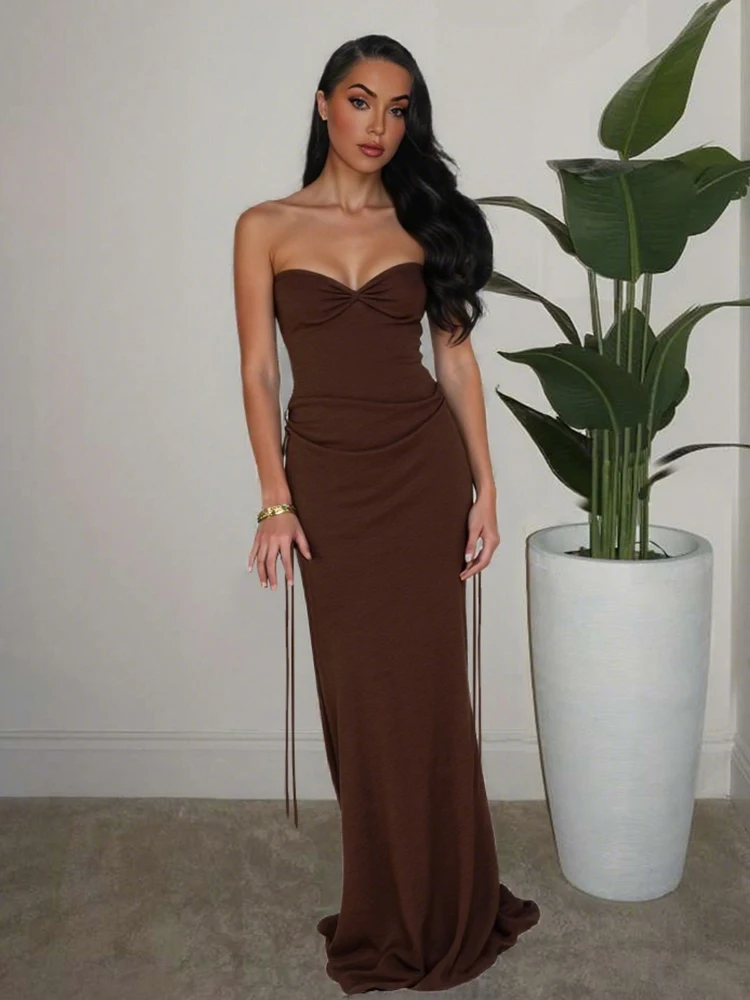 

Whatiwear модный однотонный сексуальный комплект из 2 предметов женские боди с глубоким вырезом и складками + юбки с кисточками на эластичной талии костюмы для выпускного вечера