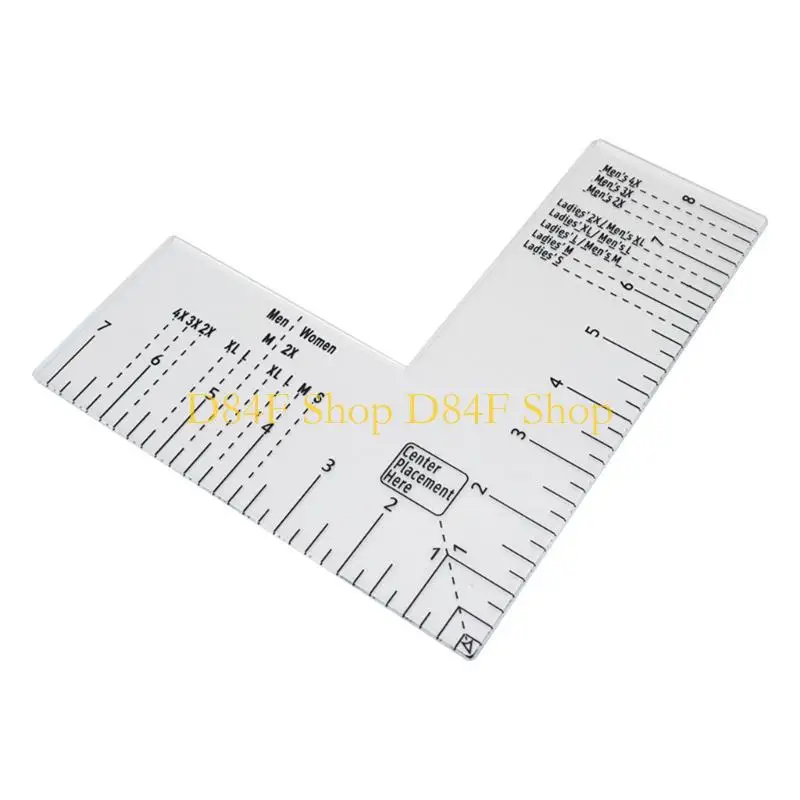 D84F Adult Size Unisex T Shirt Rulers Left Chest Placement Tool Placement for Press Printing Alignment Tool
