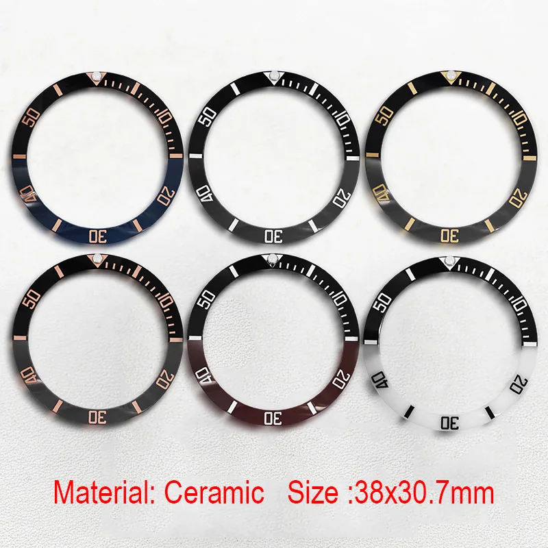 Mod 38*30.7mm Ceramiczny Pierścień Bezelowy do SKX007 SKX009 Seamaster GMT Koperty Zegarka Mechanizm NH35 Części do Męskich Zegarków Nurkowych