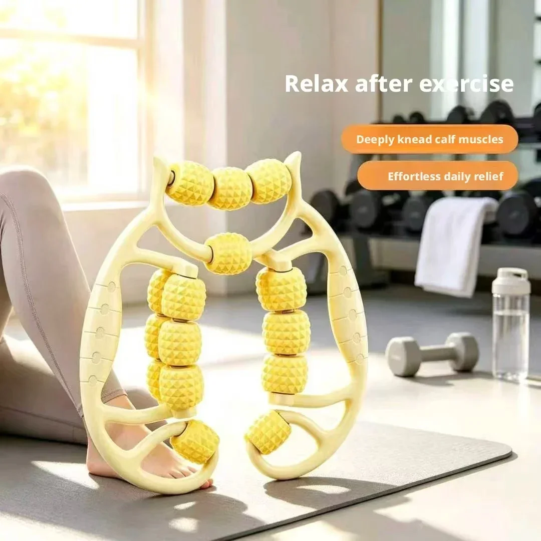 1Pc 9-Wheel Fascia Roller, Deep Tissue Muscle Relief, Anti-Cellulite Post-Workout Recovery Full Body Slimming Massage Tool