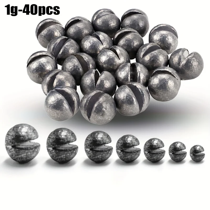 TAKBAS Split Shot Angelgewichte, Sinker, Bleifisch-Sinker, Gewichte, abnehmbare runde Angel-Sinker, 7 g/5 g/4 g/3 g/2 g/1 g