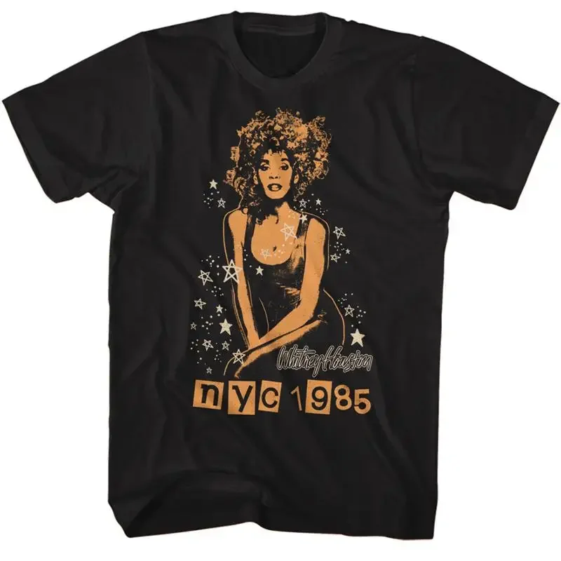 Whitney Houston Stars NYC 1985 Men's T Shirt R B Pop Music