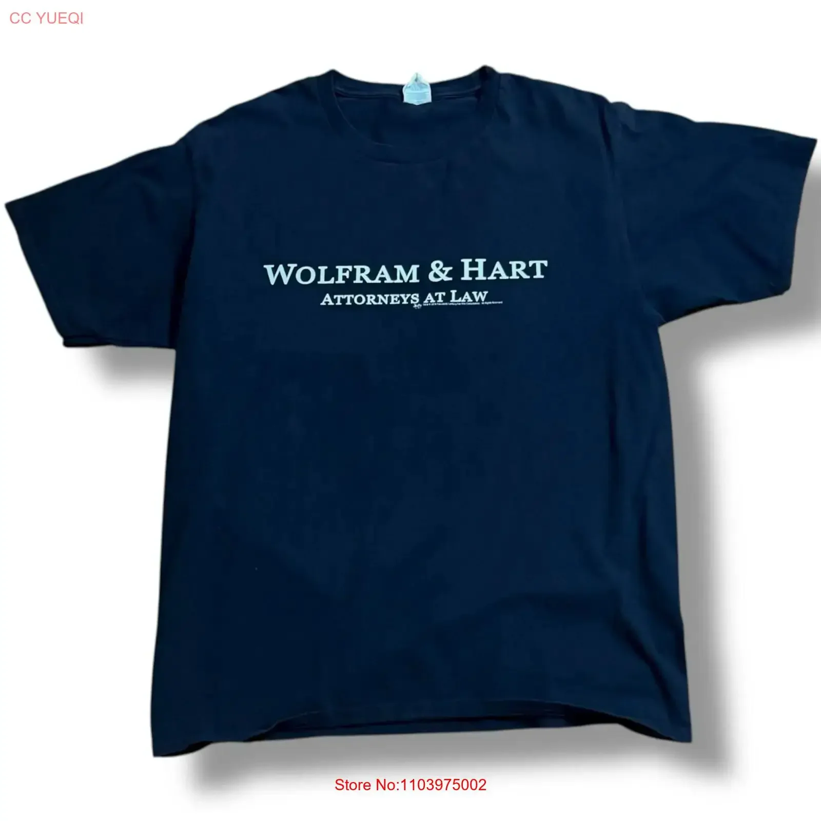 T-shirt Angel Buffy pour homme, noir, Wolfram Hart Attorneys at Law, collection vintage, taille L, unisexe, mode légèrement streetwear