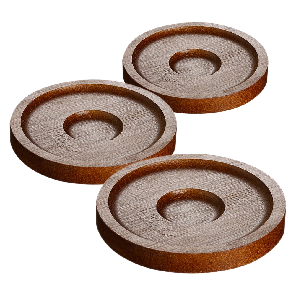 

3pcs Rotating Coaster Drinking Water Cup Home Pads Wooden Coffee Mat Protective Anti Skid Round Wood Coasters Whiskey Glasses