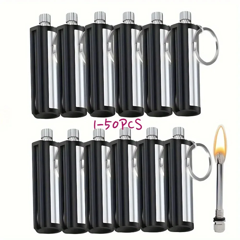 1-50pack Match Lighter, Flint Metal Match Lighter, Outdoor Camping Portable Emergency Survival Lighter, Can Light 10,000 Times