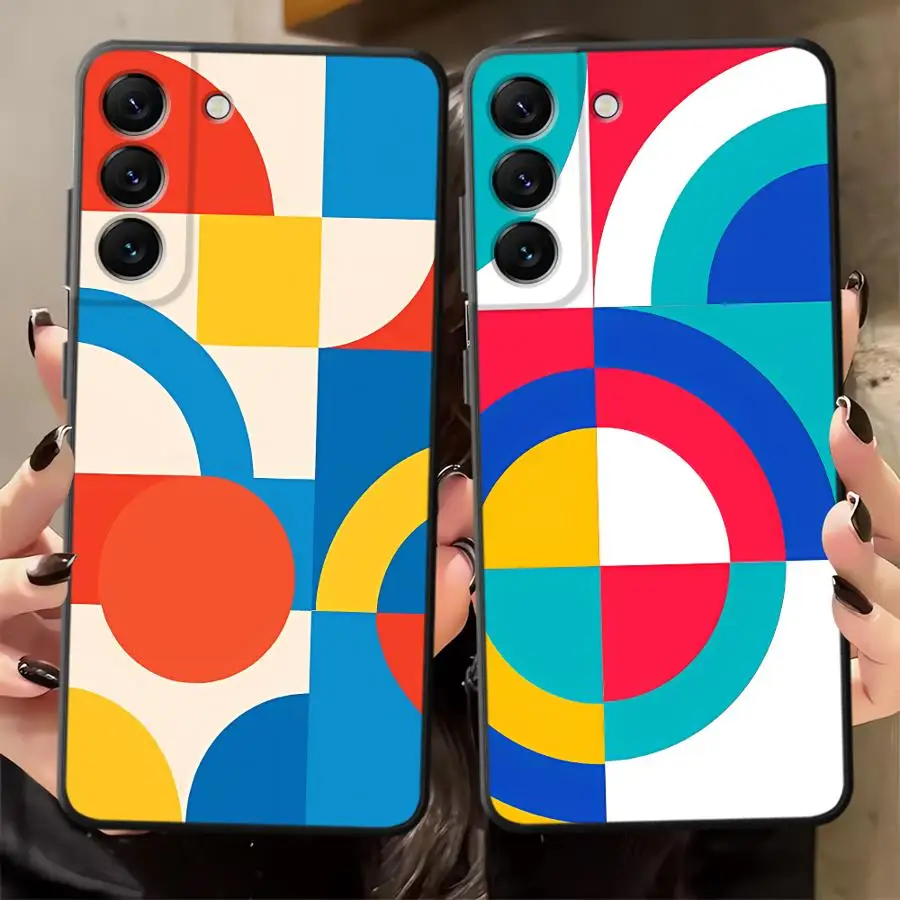 Phone Cover Case for Samsung Galaxy A16 A13 A14 A34 A35 A51 A22 A52 A15 A36 A26 A11 A12 A24 Vibrant Geometric Art