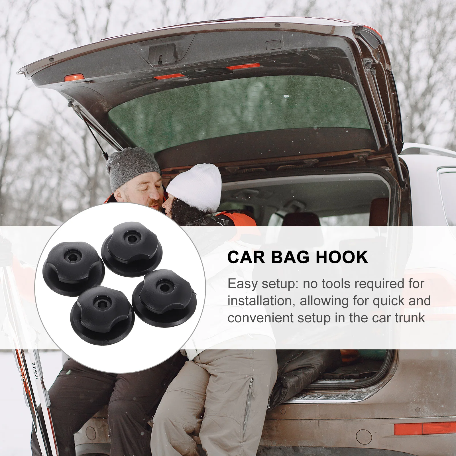 4 set Car Trunk Hook Mounts Cargo Net Clips Fasteners For Rear Seat Storage Organization Durable Vehicle Hook Replacement Sets