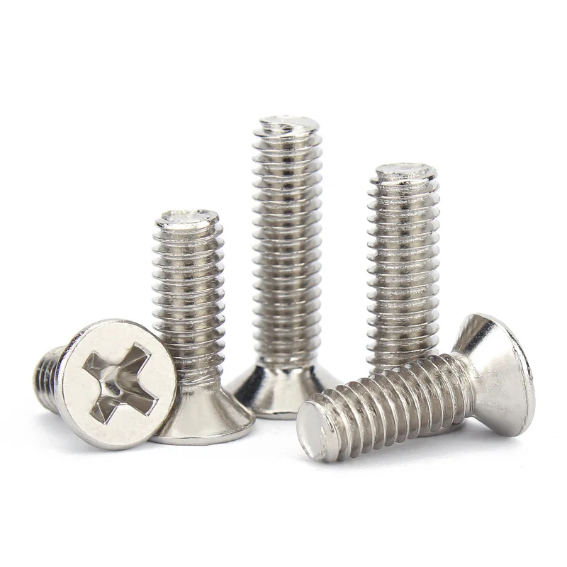 Phillips Flat Countersunk Head Screws Bolts M1.4 M1.6 M2 M2.5 M3 M4 Cross Carbon Steel Nickel Plated Screw For Notebook