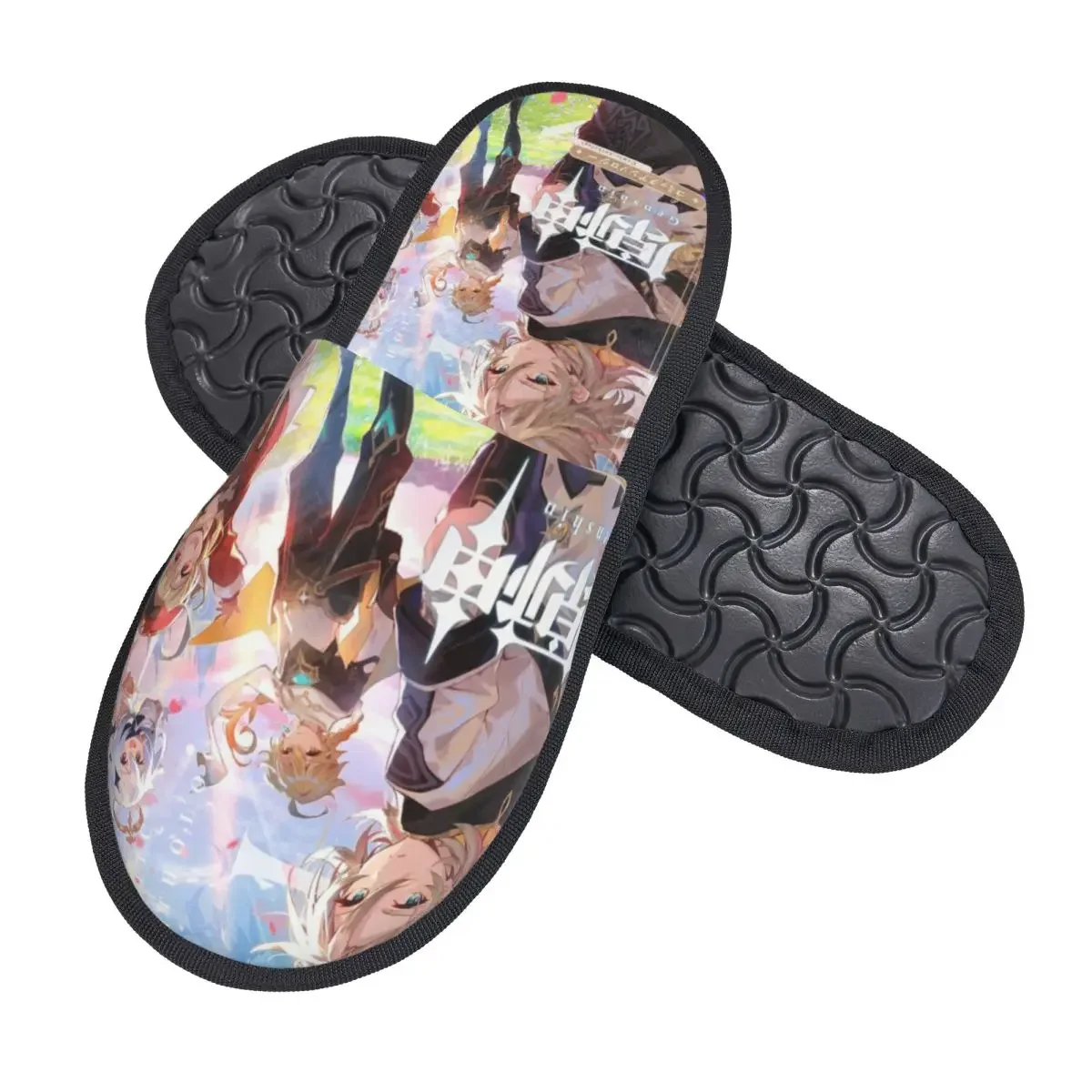 Custom Print Women Anime Genshin Impact House Slippers Soft Warm Manga Kawaii Memory Foam Fluffy Slipper Indoor Outdoor Shoes