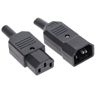 IEC320 C14 C13 Electrical AC Socket Jack Inlet Plug Female Male Replacement Rewirable Cable Wire Connector Power Mount Adapter
