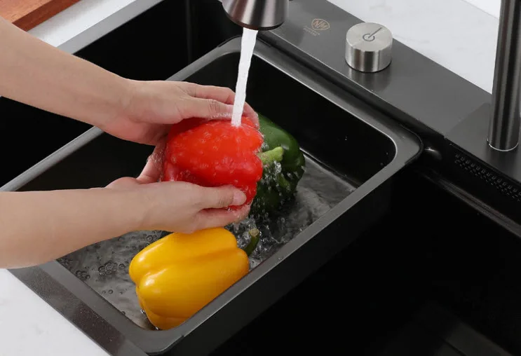 Wholesale Modern Style 304 Stainless Steel Kitchen Sink With Waterfall  Smart     Siphon