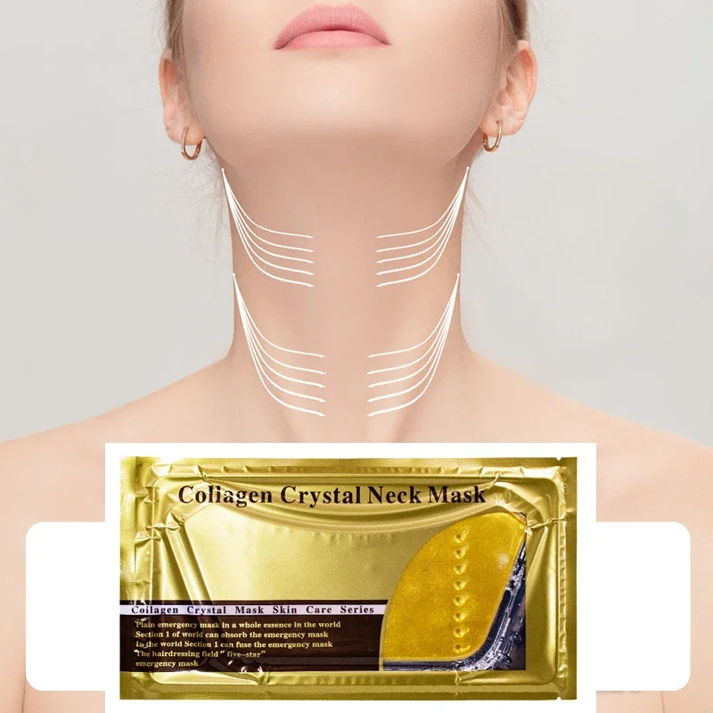 1pcs Collagen Golden Neck Mask Moisturizes and Lightens Flat Neck Patterns Beautifying Mask Lifting Neck Crystal Mask