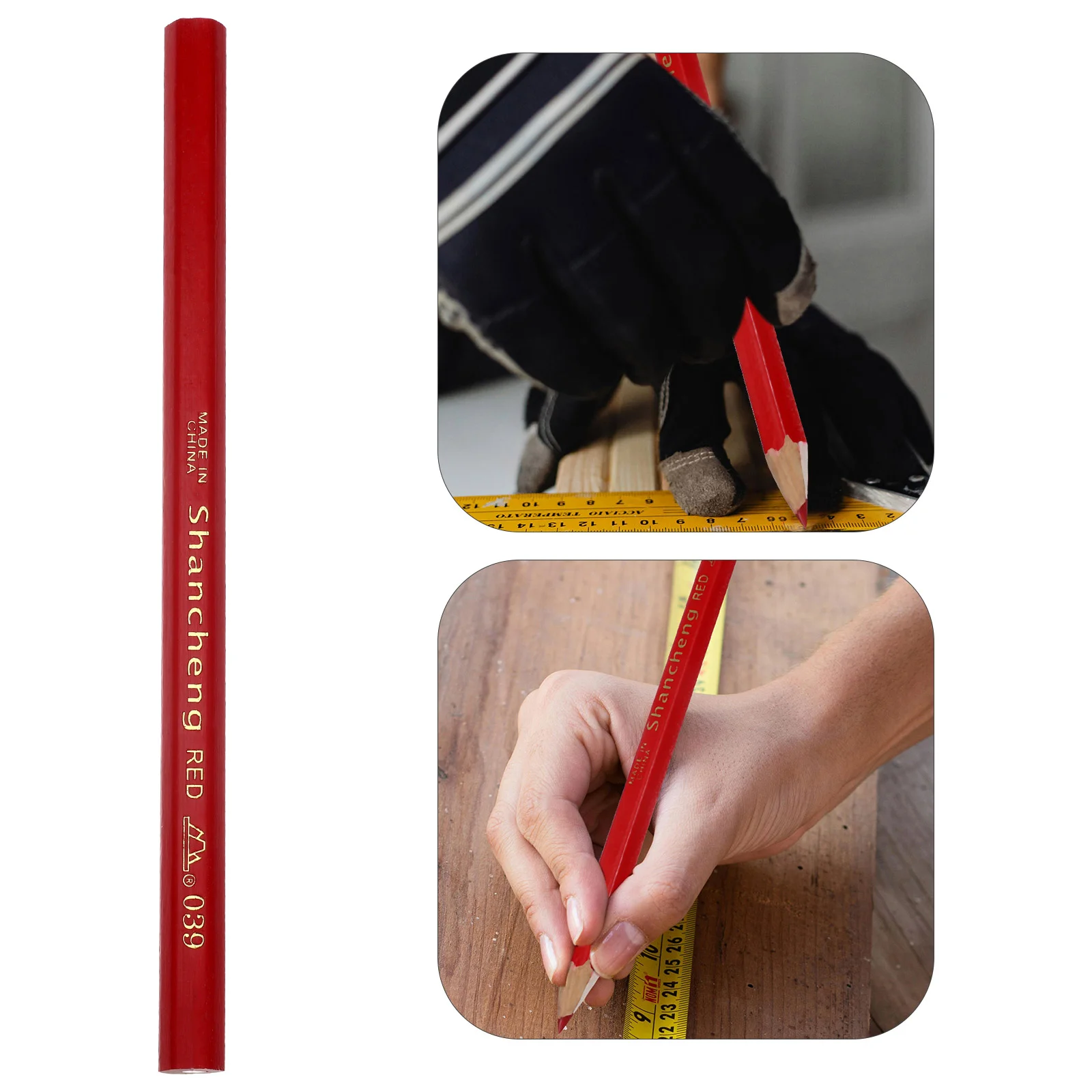 20 Pcs Red Hex Pencil Engineering Drawing Supply Maker for Construction Pencils Bulk Carpenter Accessories Wooden Mason