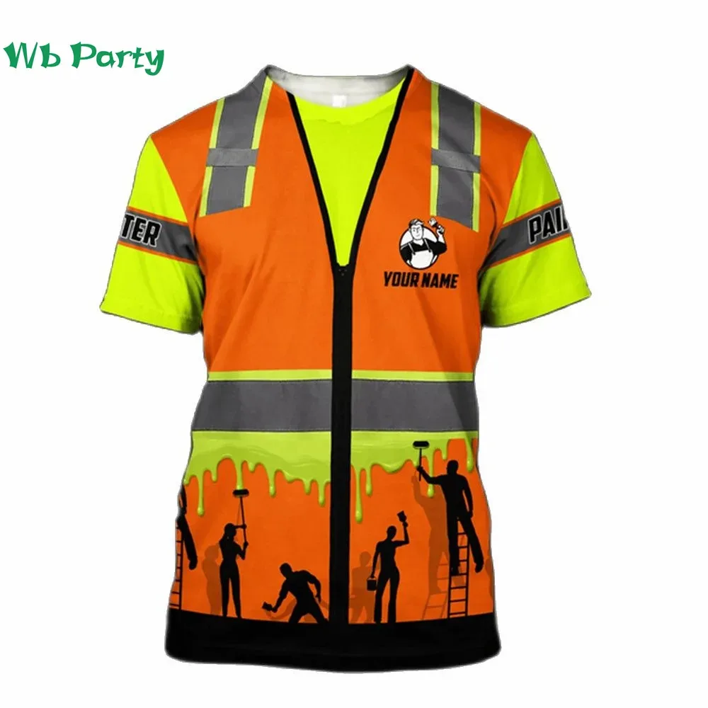 Summer New Painter Customized Men's T-shirt Fashion Round Neck Loose Short Sleeve Plus Size Personalized Tops Father’s Day Gifts