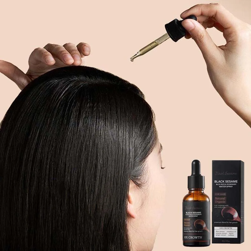 

30 мл жидкая эссенция для роста волос, прозрачная сыворотка против выпадения волос, экстракт риса, экстракт кунжута, питание корней волос