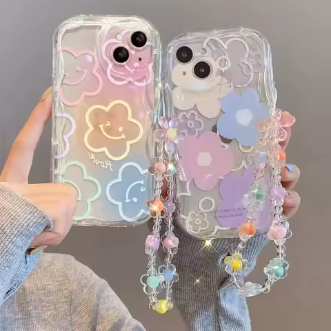 Smile Flower Case For Samsung Galaxy A10 A11 A31 A51 A71 A21S A50 A30S A20 A30 A32 A52 A72 A02 A02S A22 A03 J7 Prime Smile