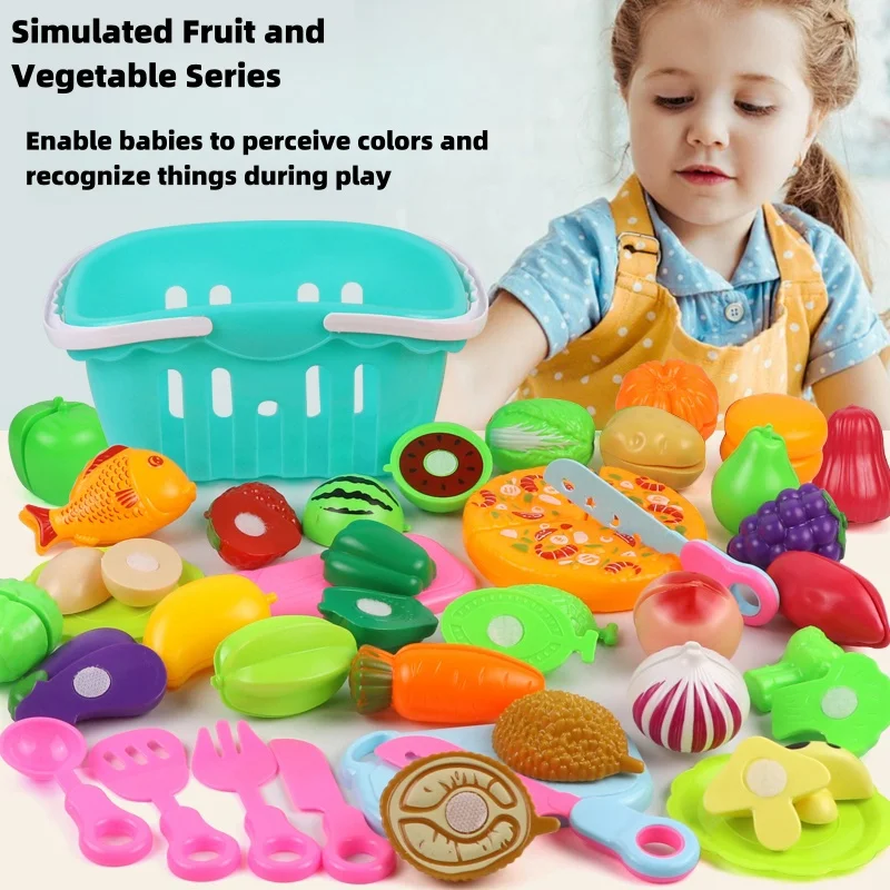 25 PCs Set DIY Fruit Cutting Music Toy Simulation Vegetable Fruit and Vegetable Children's Toy Girl Boy Kitchen Food Set