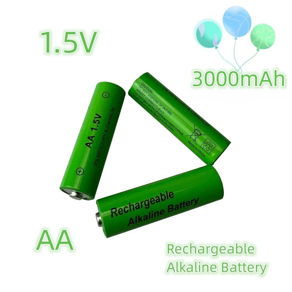 리모컨 전자 장난감용 AA 충전식 알카라인 배터리, LED 조명 면도기 라디오, 1.5V, 3000mah, 신제품