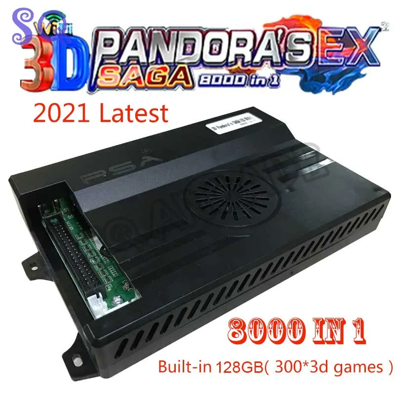 Pandora 3D Saga Box EX2 8000 in 1 DIY Kit for 2 Players Arcade Game tekken 6 Console Cabinet 8 Way Joystick Switch happ Button