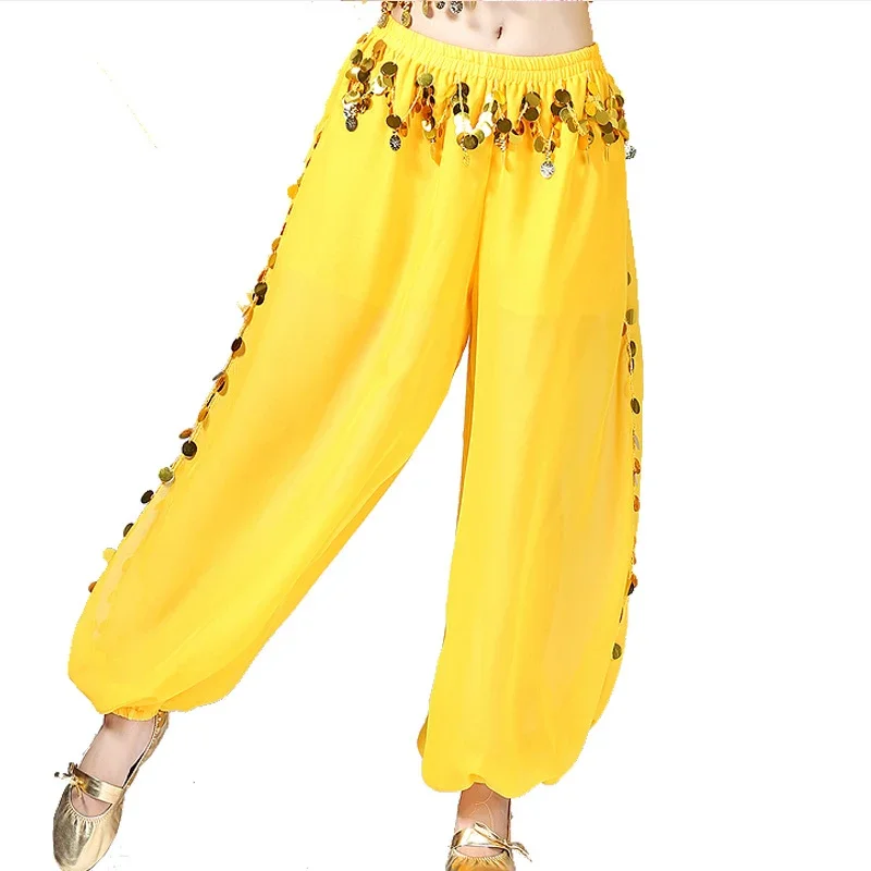 Pantaloni Harem di danza del ventre delle donne Costume tribale di danza del ventre orientale pantaloni Shinny dell'india