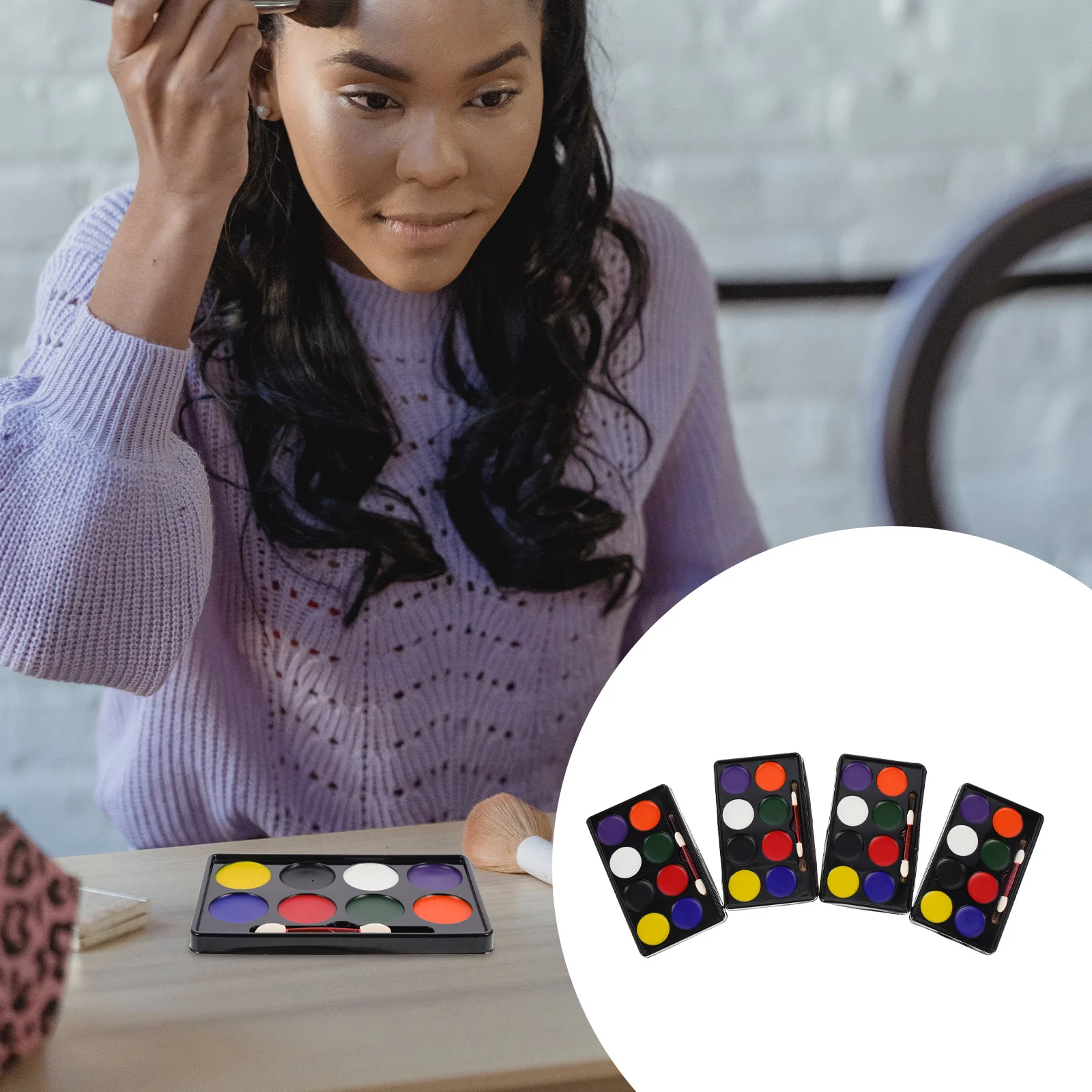 4 szt. Farby do ciała, farby akwarelowe do twarzy, przyjazne dla skóry, łatwe w aplikacji i usuwaniu, pigment do makijażu na imprezy dla kibiców, festiwale, Halloween.