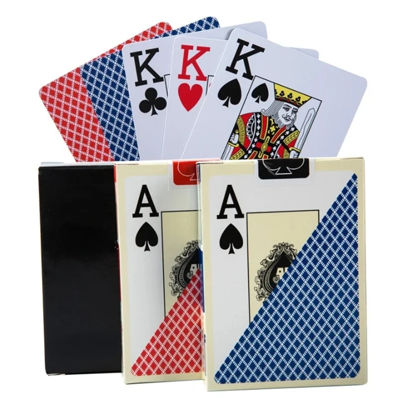 1 set/lotto Carte da poker classiche Gioco di carte impermeabili in plastica con faccia di tipo grande