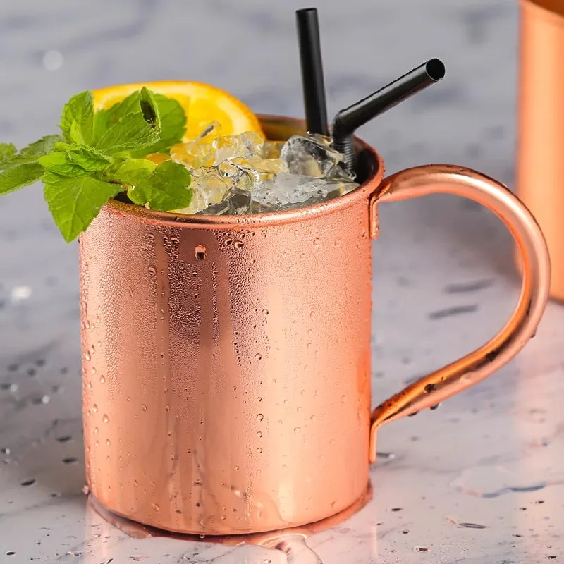

400ML Copper Plated Mug Durable Coppery Beer Mugs Coffee Mug Milk Cup Copper Cocktail Whiskey Glass Drinkware Bar Accessories