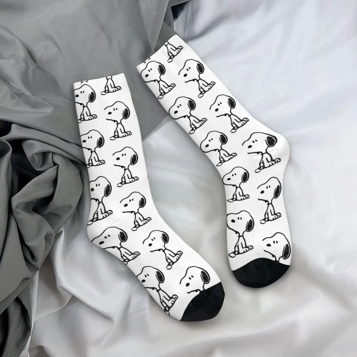 Cool Peanuts Snoopy Turns Soccer Socks Polyester Long Socks for Unisex