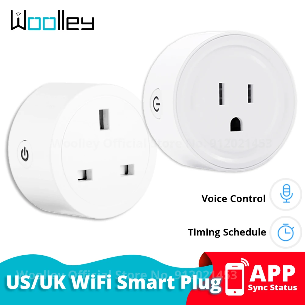 WOOLLEY WiFi Smart Plug 10A US Wireless Socket Outlet eWeLink APP Control Smart Timer Support Alexa Google Home Voice Control