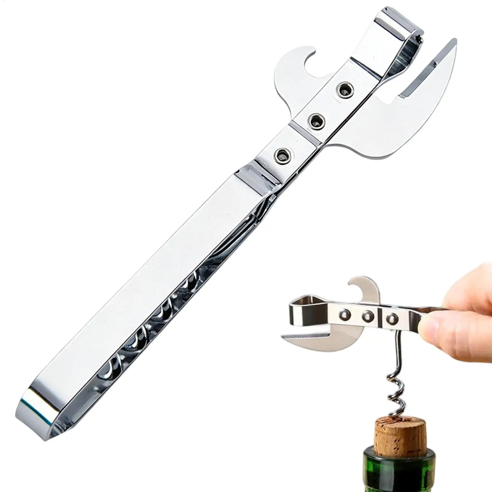 Multifunctional Bottle Opener Stainless Steel Bottle Jar Opener Adjustable Manual Jar Opener Gripper Corkscrew Kitchen tools